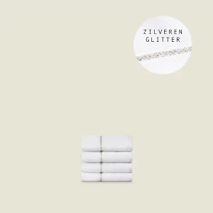 Sparkle Gastendoekjes 30x50 cm Zilver (4 stuks)