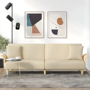 Banken slaapbank met totale afmetingen en strak, ademend stof