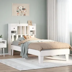 Bedframe van massief grenenhout met extra opbergruimte
