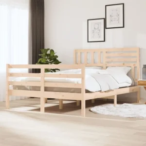 Bedframe van massief grenenhout met tijdloos ontwerp voor slaapkamer