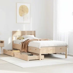 Bedframe van massief grenenhout voor een stabiele en duurzame slaapkamer