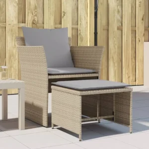 Comfortabele tuinstoel met poly rattan en zachte materiaal vulling