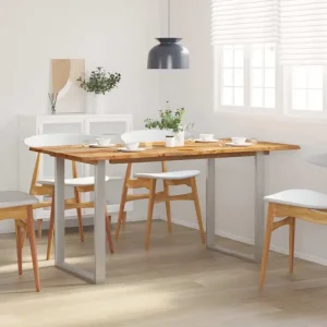 Industriële eettafel van massief acaciahout voor stijlvolle eetkamers