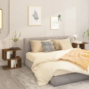 Moderne nachtkastjes van bewerkt hout gemakkelijk schoon te maken