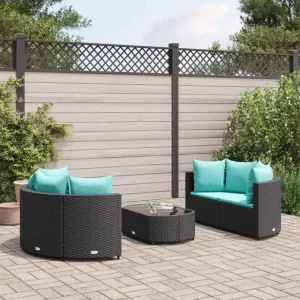 Modulaire poly rattan loungeset voor gemakkelijk schoon en buiten genieten