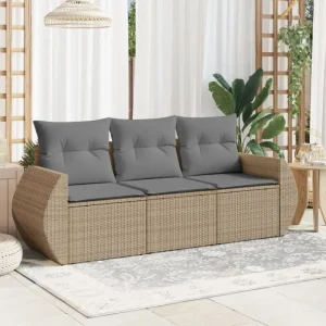 Poly rattan loungeset met gepoedercoat staal en waterdichte tas