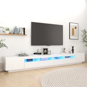 Tv-meubel met rgb led-verlichting en stevig, praktisch ontwerp